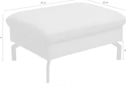 Die PlanBar Hocker »PN-EM20028 Breite 87 cm« hochwertiges Glattleder, stylische Metallfüße