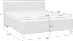 Die PlanBar Polsterbett »OC-ON23138« inkl. Wendematratzen u. Lattenrahmen, Bettkasten, 160/180x200cm