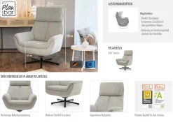 Die PlanBar Relaxsessel »MP-RS20079« 360° drehbar, Wippfunktion zusätzlich wählbar, Kaltschaumpolsterung