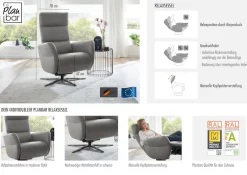 Die PlanBar Relaxsessel »PN-RS20038 mit Metallsternfuß inkl. Relaxfunktion und Kopfverstellung« 1 Stk. tlg. 360° drehbar, mit Gasdruckverstellung