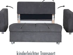 Die PlanBar Schlafsofa »MP-PD19021« mit Längsschläferfunktion 80 bzw. 160x210 cm