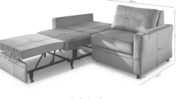 Die PlanBar Schlafsofa »MP-PD19021« mit Längsschläferfunktion 80 bzw. 160x210 cm