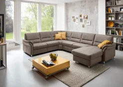 Die PlanBar Wohnlandschaft »ZE-EM16033 U-Form, Breite 330 cm« wahlweise mit Kopfstützen und Schlaffunktion