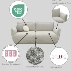 DOMO collection Big-Sofa »Bristol in 2 Breiten, Taschenfederkern für hohen Sitzkomfort« Breite 194cm. Pflegeleichter Strukturstoff