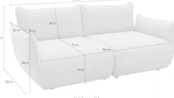 DOMO collection Big-Sofa »Bristol in 2 Breiten, Taschenfederkern für hohen Sitzkomfort« Breite 194cm. Pflegeleichter Strukturstoff