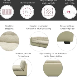 DOMO collection Big-Sofa »Caleo, 242 cm breit, modularers Sofa, großzügige Polsterung, Federkern« erweiterbar mit Eck- und Sofaelement