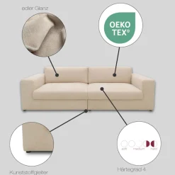 DOMO collection Big-Sofa »Dundee Megasofa Breite 276 cm, Taschenfederkern, fester Sitzkomfort« pflegeleichter, edler Strukturstoff in Chenille-Optik