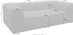 DOMO collection Big-Sofa »Ghent Megasofa in 2 Breiten, modern, bequem, Breite 220 oder 250cm« Mit Taschenfederkern und Kassettensteppung