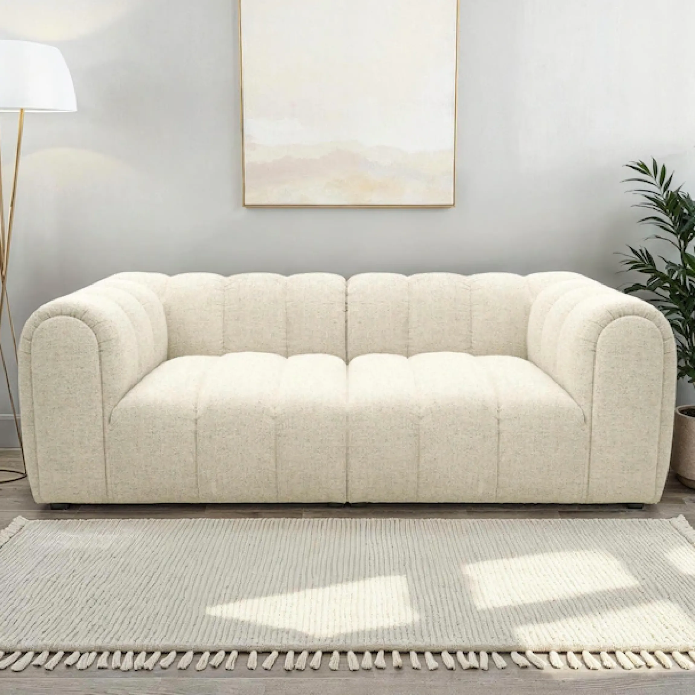DOMO collection Big-Sofa »Odense Megasofa in 2 Breiten, Taschenfederkernunterfederung, bequem« aus pflegeleichtem Strukturbezug und legerer Polsterung