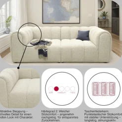 DOMO collection Big-Sofa »Odense Megasofa in 2 Breiten, Taschenfederkernunterfederung, bequem« aus pflegeleichtem Strukturbezug und legerer Polsterung