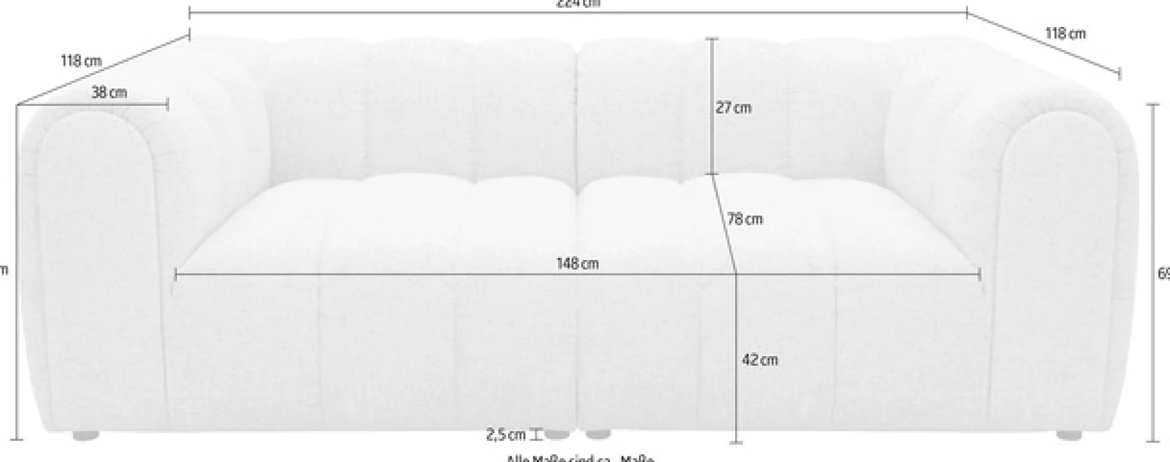 DOMO collection Big-Sofa »Odense Megasofa in 2 Breiten, Taschenfederkernunterfederung, bequem« aus pflegeleichtem Strukturbezug und legerer Polsterung