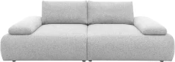 DOMO collection Big-Sofa »Évora Megasofa Breite 244 cm« Federkern, inkl. Armlehnenverstellung, Struktur grob, silber