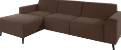 DOMO collection Ecksofa »Amora, inkl. Federkern, hoher Sitzkomfort, Breite 268 L-Form« Komfortsitzhöhe 47 cm, Fußhöhe passend für gängige Saugroboter!
