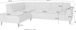 DOMO collection Ecksofa »Amora, bequem und zeitlos, L-Form« mit Federkern, Fußhöhe passend für gängige Saugroboter!