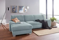 DOMO collection Ecksofa »Anzio L-Form, whlw. Bettfunktion, Federkern, hochwertig, Breite 271 cm« wahlweise mit Bettfunktion und Federkern