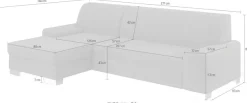 DOMO collection Ecksofa »Anzio L-Form, whlw. Bettfunktion, Federkern, hochwertig, Breite 271 cm« wahlweise mit Bettfunktion und Federkern