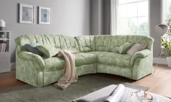 DOMO collection Ecksofa »Bahia L-Form, B/T: 256/200 cm, belastbar bis 140kg/Sitz, mit Federkern« Microfaser, natur