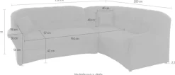 DOMO collection Ecksofa »Bahia L-Form, B/T: 256/200 cm, belastbar bis 140kg/Sitz, mit Federkern« Microfaser, natur