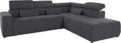 DOMO collection Ecksofa »BRANDON bequem, Breite 275cm, L-Form, auch in Leder« inklusive Kopfteilverstellung, wahlweise mit Sitztiefenverstellung,