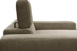 DOMO collection Ecksofa »BRANDON inkl. Kopfteilverstellung,214x100x80 cm, L-Form« Cord, schlamm