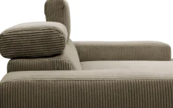 DOMO collection Ecksofa »BRANDON inkl. Kopfteilverstellung,214x100x80 cm, L-Form« Cord, schlamm