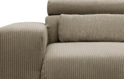 DOMO collection Ecksofa »BRANDON inkl. Kopfteilverstellung,214x100x80 cm, L-Form« Cord, schlamm