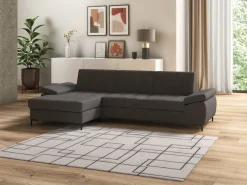 DOMO collection Ecksofa »Capelo, komfortabel, klare Linien zeichnen dieses Design aus, L-Form« mit Armteilverstellung, wahlweise mit Bettfunktion, Federkern