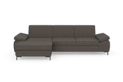 DOMO collection Ecksofa »Capelo, komfortabel, klare Linien zeichnen dieses Design aus, L-Form« mit Armteilverstellung, wahlweise mit Bettfunktion, Federkern