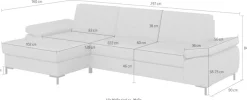 DOMO collection Ecksofa »Capelo, komfortabel, klare Linien zeichnen dieses Design aus, L-Form« mit Armteilverstellung, wahlweise mit Bettfunktion, Federkern