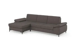 DOMO collection Ecksofa »Capelo, komfortabel, klare Linien zeichnen dieses Design aus, L-Form« mit Armteilverstellung, wahlweise mit Bettfunktion, Federkern