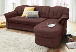 DOMO collection Ecksofa »ELVA 233x142 cm, elegante Rückensteppung, L-Form« whlw. mit Bettfunktion und Federkern