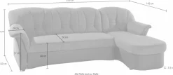 DOMO collection Ecksofa »ELVA 233x142 cm, elegante Rückensteppung, L-Form« whlw. mit Bettfunktion und Federkern