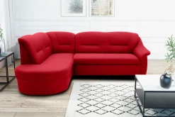 DOMO collection Ecksofa »Faenza für kleine Räume, Stellmaße 232x176cm, komfortabel, L-Form« mit Ottomane, zeitlos, elegante Armlehnen, wahlweise mit Bettfunktion