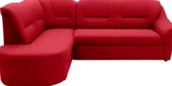 DOMO collection Ecksofa »Faenza für kleine Räume, Stellmaße 232x176cm, komfortabel, L-Form« mit Ottomane, zeitlos, elegante Armlehnen, wahlweise mit Bettfunktion