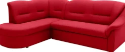 DOMO collection Ecksofa »Faenza für kleine Räume, Stellmaße 232x176cm, komfortabel, L-Form« mit Ottomane, zeitlos, elegante Armlehnen, wahlweise mit Bettfunktion