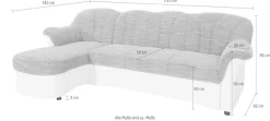 DOMO collection Ecksofa »FLORES Schlafsofa,233x142x86 cm, L-Form« whlw. mit Bettfunktion, whlw. mit Federkern