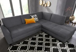 DOMO collection Ecksofa »Florentina zeitlos und elegant, Sitznähte als Designelement, L-Form« wahlweise mit Bettfunktion, mit Kontrastnaht, Komfortsitzhöhe 47cm