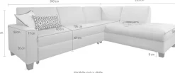 DOMO collection Ecksofa »Florentina zeitlos und elegant, Sitznähte als Designelement, L-Form« wahlweise mit Bettfunktion, mit Kontrastnaht, Komfortsitzhöhe 47cm