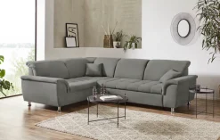 DOMO collection Ecksofa »FRANZI zeitlos und elegant, moderne Sitzheftung, L-Form« wahlweise mit Kopfteilverstellung (dann Breite: 275 cm)