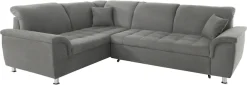 DOMO collection Ecksofa »FRANZI zeitlos und elegant, moderne Sitzheftung, L-Form« wahlweise mit Kopfteilverstellung (dann Breite: 275 cm)