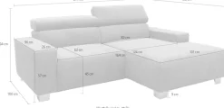 DOMO collection Ecksofa »100030 inkl. Kopfteilverstellung, guter Sitzkomfort, Cordbezug, L-Form« mit komfortabler Wellenunterfederung, ideal für kleine Räume