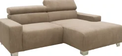 DOMO collection Ecksofa »100030 inkl. Kopfteilverstellung, guter Sitzkomfort, Cordbezug, L-Form« mit komfortabler Wellenunterfederung, ideal für kleine Räume