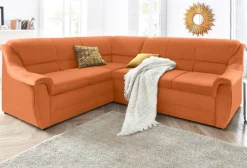 DOMO collection Ecksofa »Lale zeitlose Formensprache, komfortabel, Breite 251cm, L-Form« mit langem Schenkel, wahlweise mit Bettfunktion