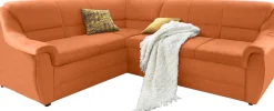 DOMO collection Ecksofa »Lale zeitlose Formensprache, komfortabel, Breite 251cm, L-Form« mit langem Schenkel, wahlweise mit Bettfunktion