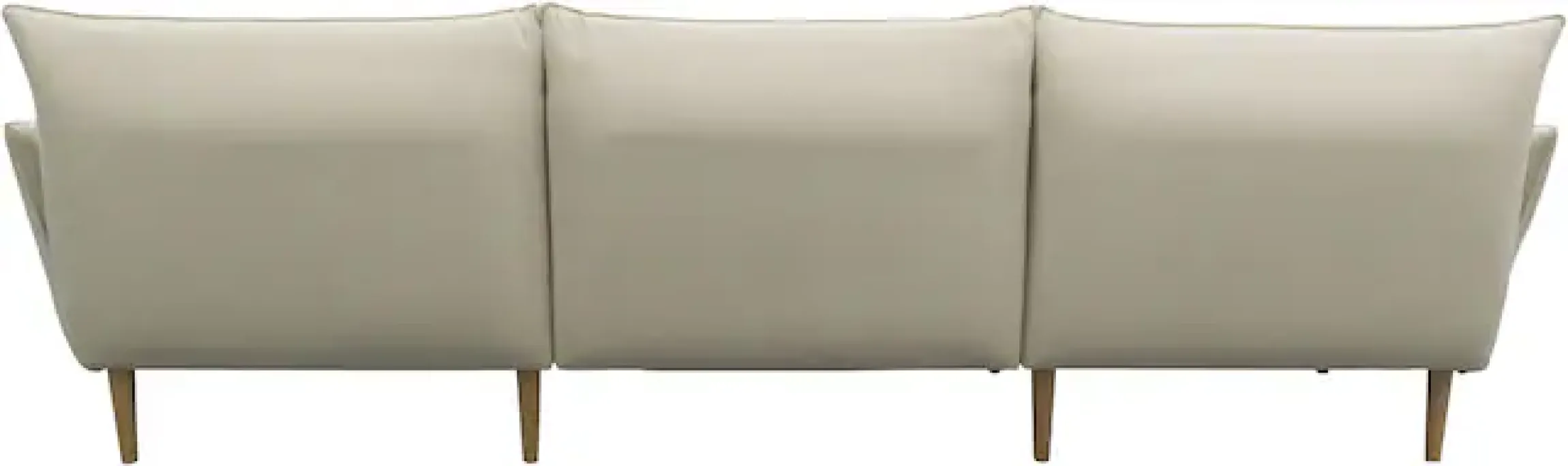 DOMO collection Ecksofa »Leuven modern mit schmalen Armlehnen, Breite 282 cm, L-Form« angenehm feste Polsterung, bodenfrei, 19 cm hohe Holzfüße