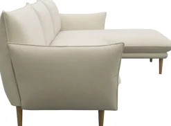 DOMO collection Ecksofa »Leuven modern mit schmalen Armlehnen, Breite 282 cm, L-Form« angenehm feste Polsterung, bodenfrei, 19 cm hohe Holzfüße