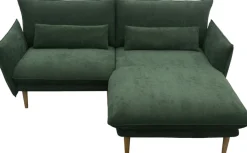DOMO collection Ecksofa »Leuven kompakte Stellmaße, Breite 200 cm, schmale Armlehnen, L-Form« angenehm feste Polsterung, bodenfrei, 19 cm hohe Holzfüße