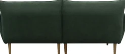 DOMO collection Ecksofa »Leuven kompakte Stellmaße, Breite 200 cm, schmale Armlehnen, L-Form« angenehm feste Polsterung, bodenfrei, 19 cm hohe Holzfüße