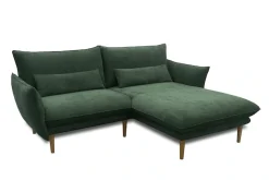 DOMO collection Ecksofa »Leuven kompakte Stellmaße, Breite 200 cm, schmale Armlehnen, L-Form« angenehm feste Polsterung, bodenfrei, 19 cm hohe Holzfüße