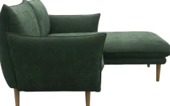 DOMO collection Ecksofa »Leuven kompakte Stellmaße, Breite 200 cm, schmale Armlehnen, L-Form« angenehm feste Polsterung, bodenfrei, 19 cm hohe Holzfüße